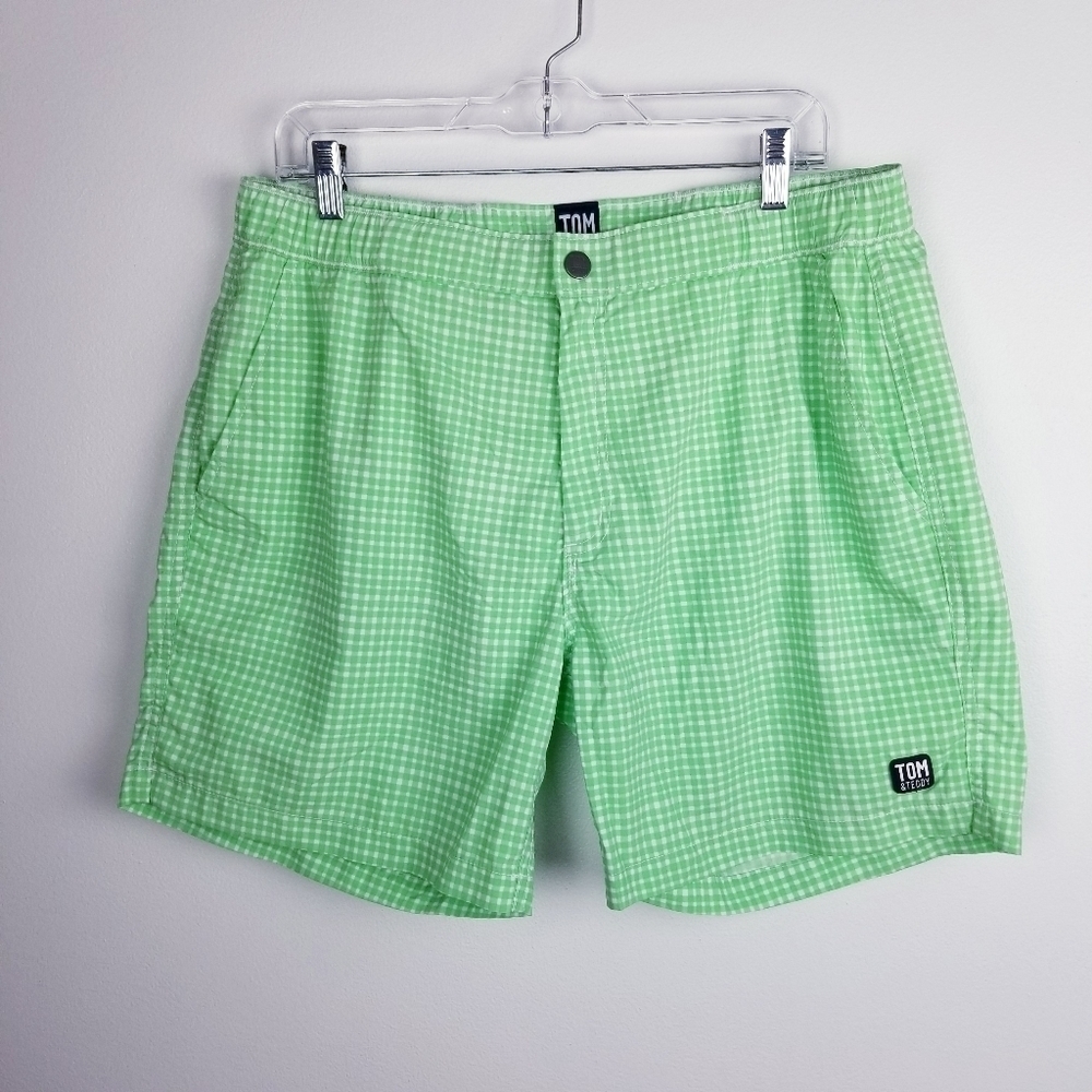 Tom & Teddy Green & White Swim Trunks Shorts size XL